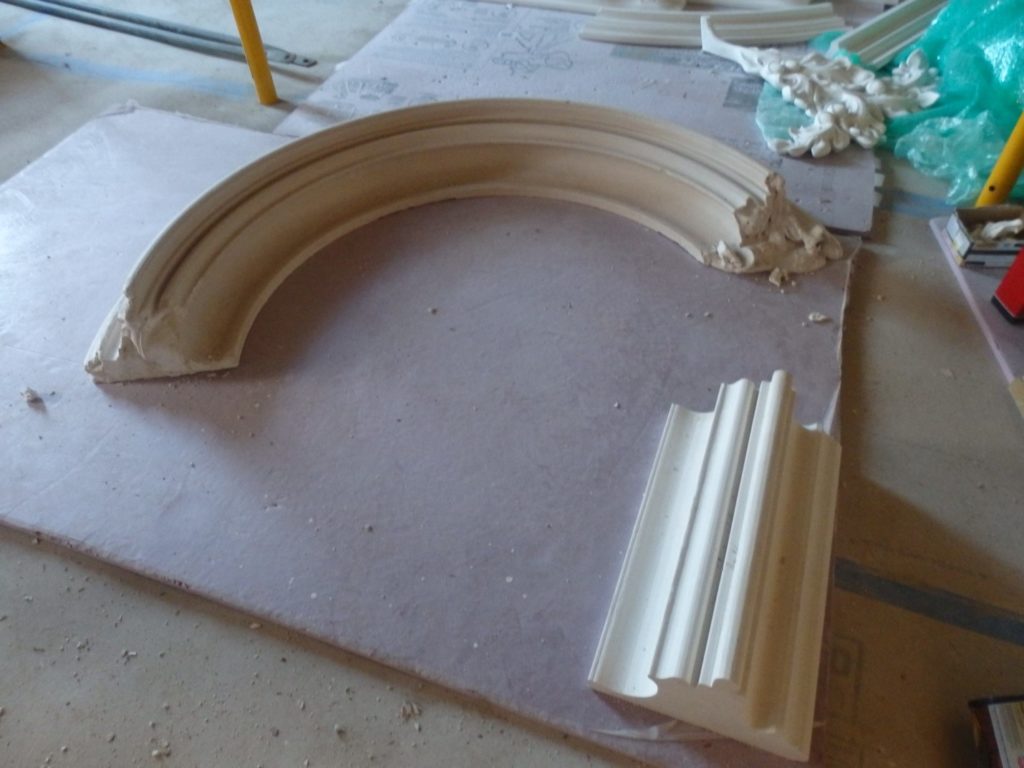 Heavy Plaster Mouldings with Complex Profiles for Dining Room Cornice and Ceiling
