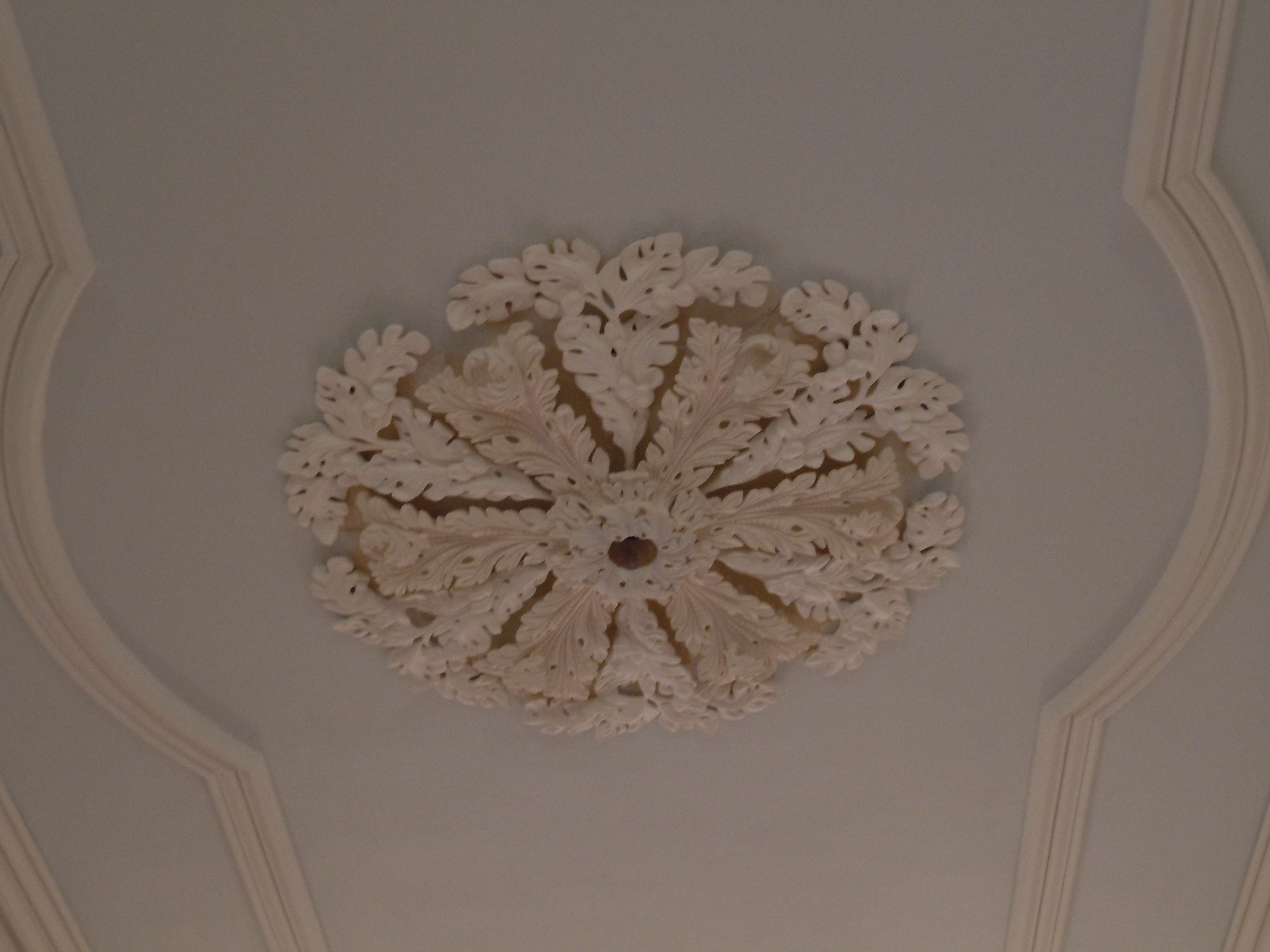  Center ceiling medallion upstairs hallway.