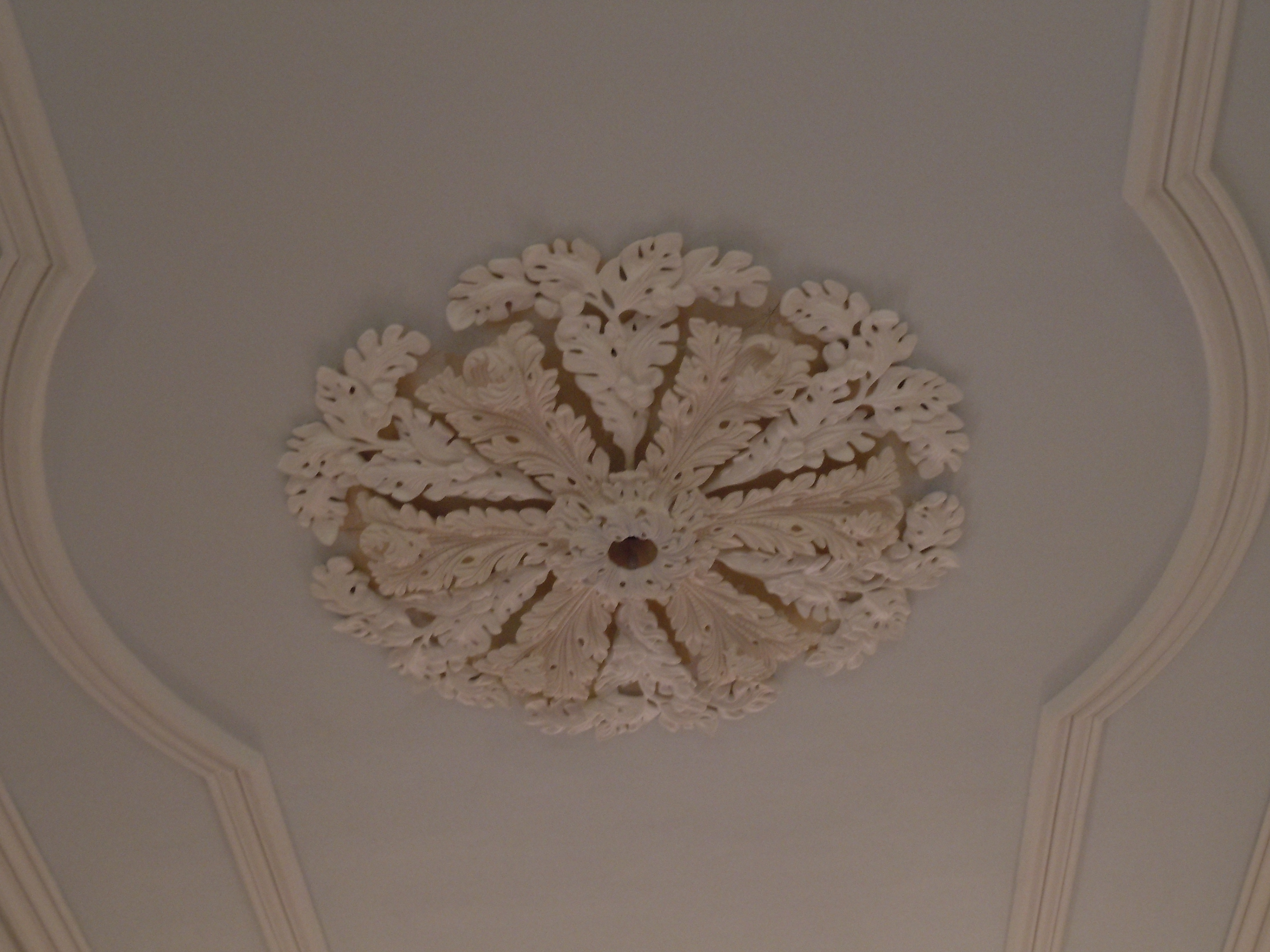 Center ceiling medallion upstairs hallway.